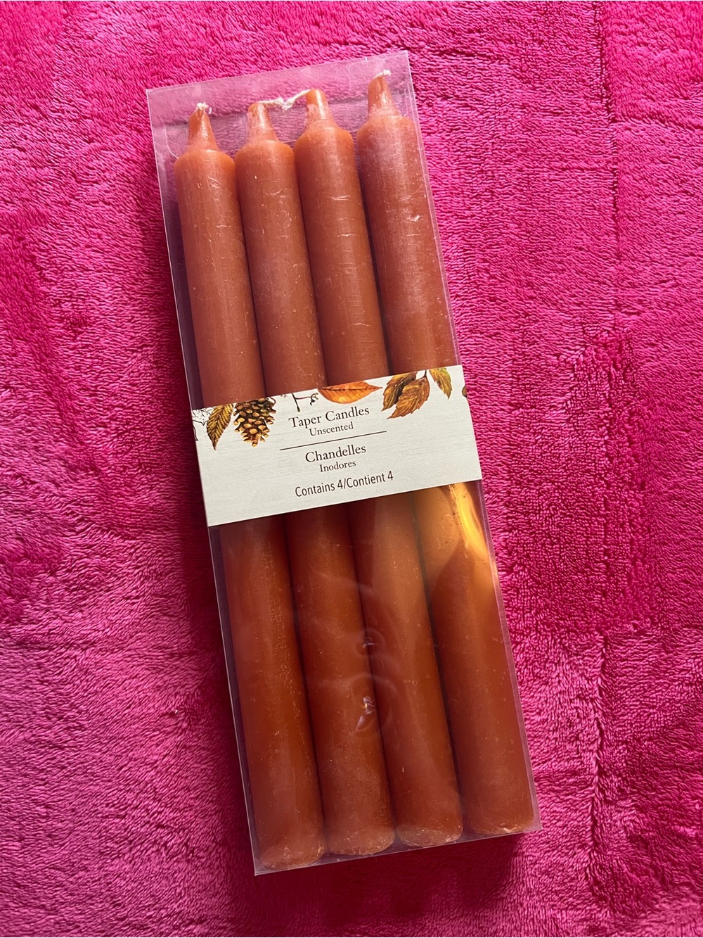 Pier 1 (4) Burnt Orange Taper Candles